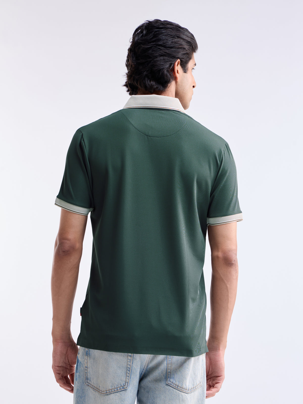 Solid Polo Regular Fit T-shirt - Deep Olive t4option_0