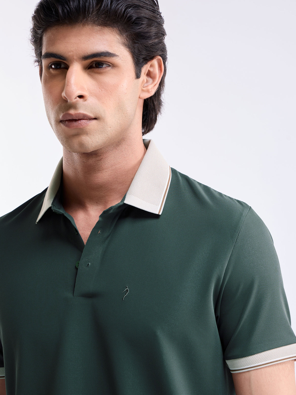 Solid Polo Regular Fit T-shirt - Deep Olive t4option_0
