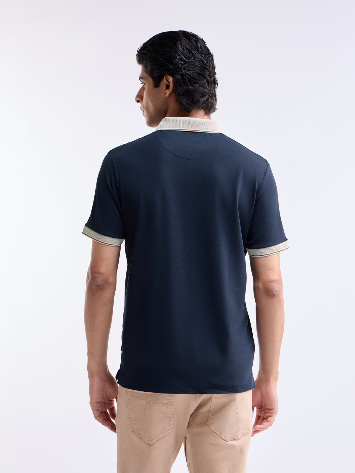 Solid Polo Regular Fit T-shirt - Navy t4option_1