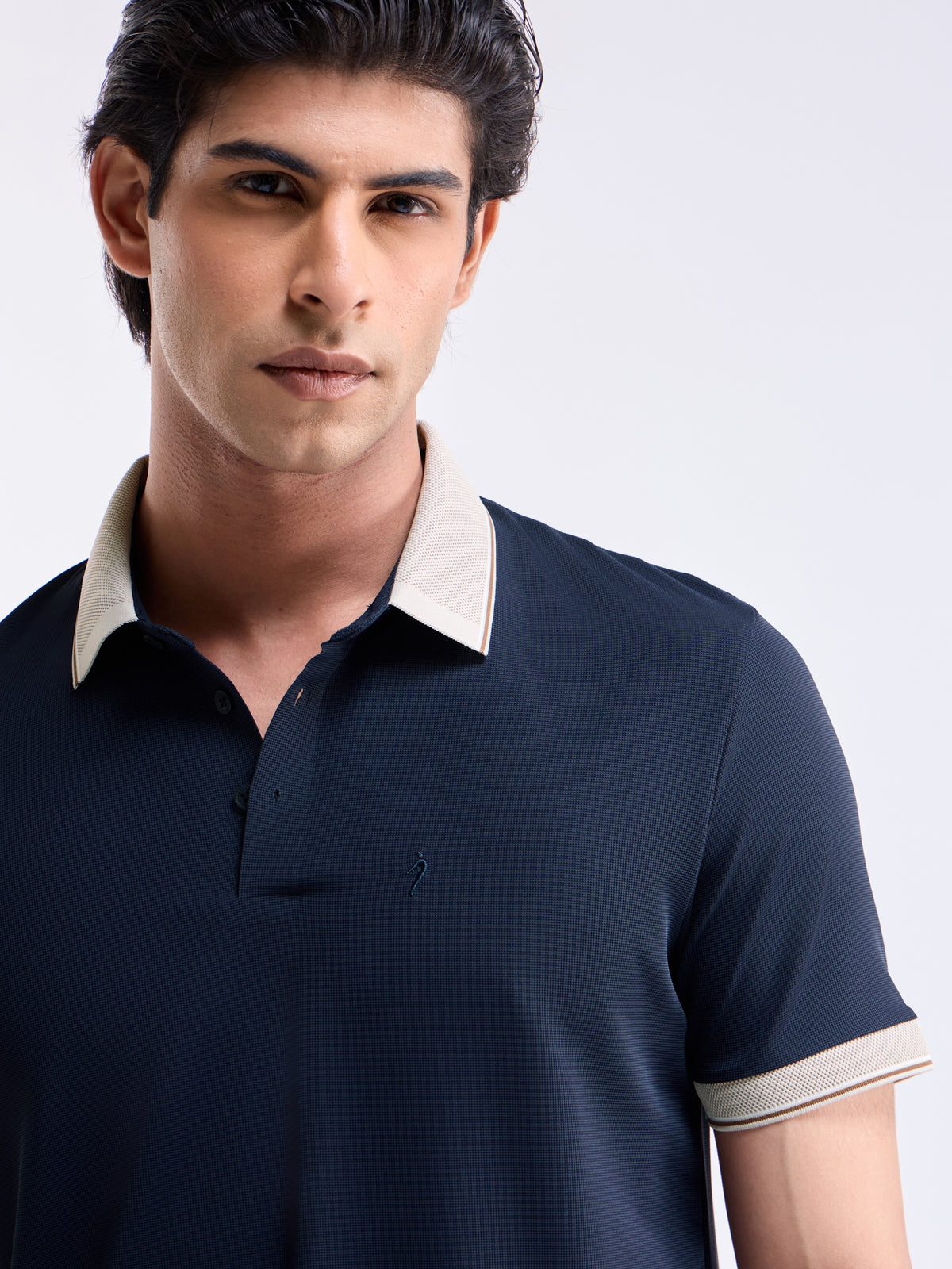 Solid Polo Regular Fit T-shirt - Navy t4option_1