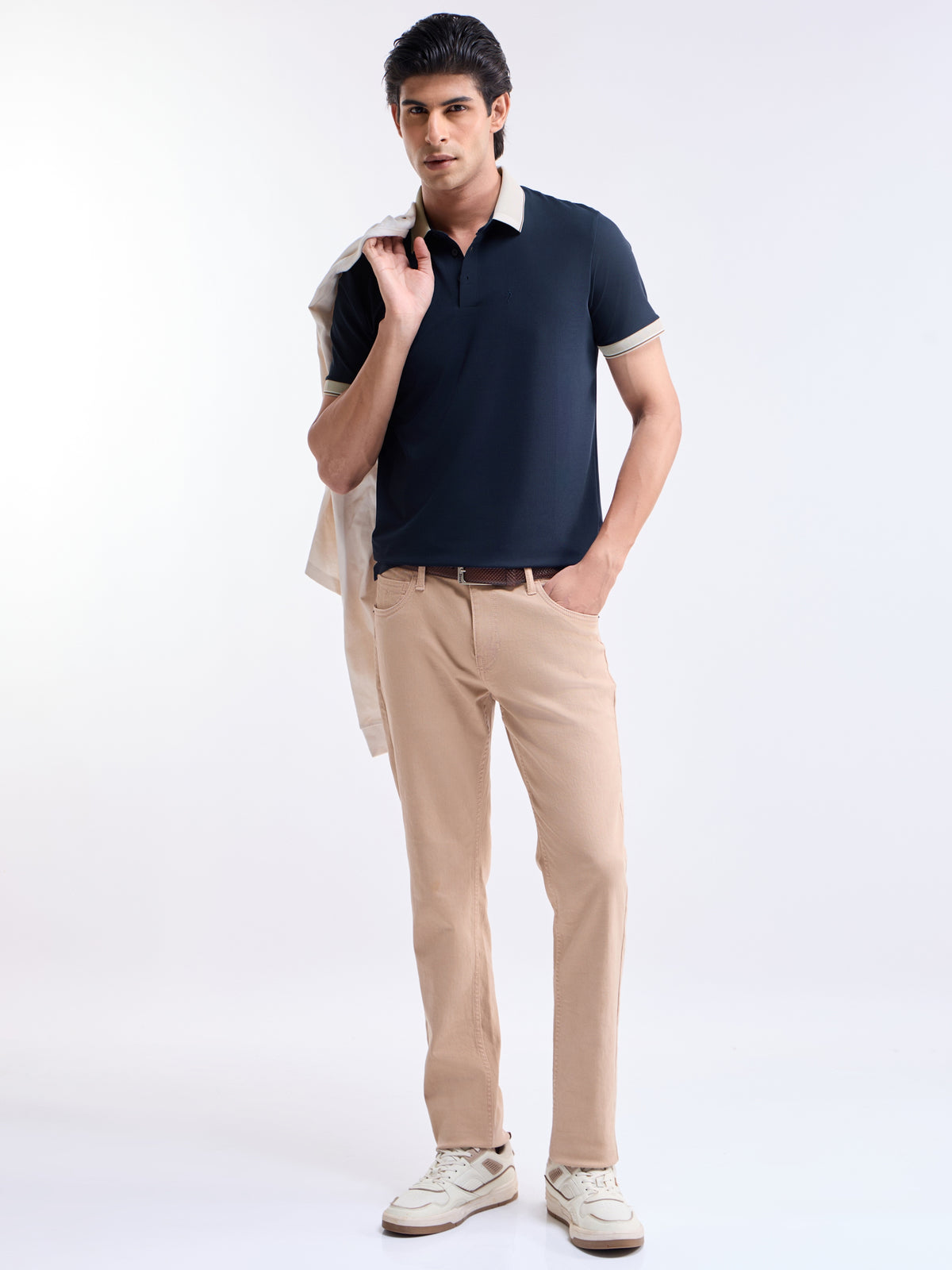 Solid Polo Regular Fit T-shirt - Navy t4option_1