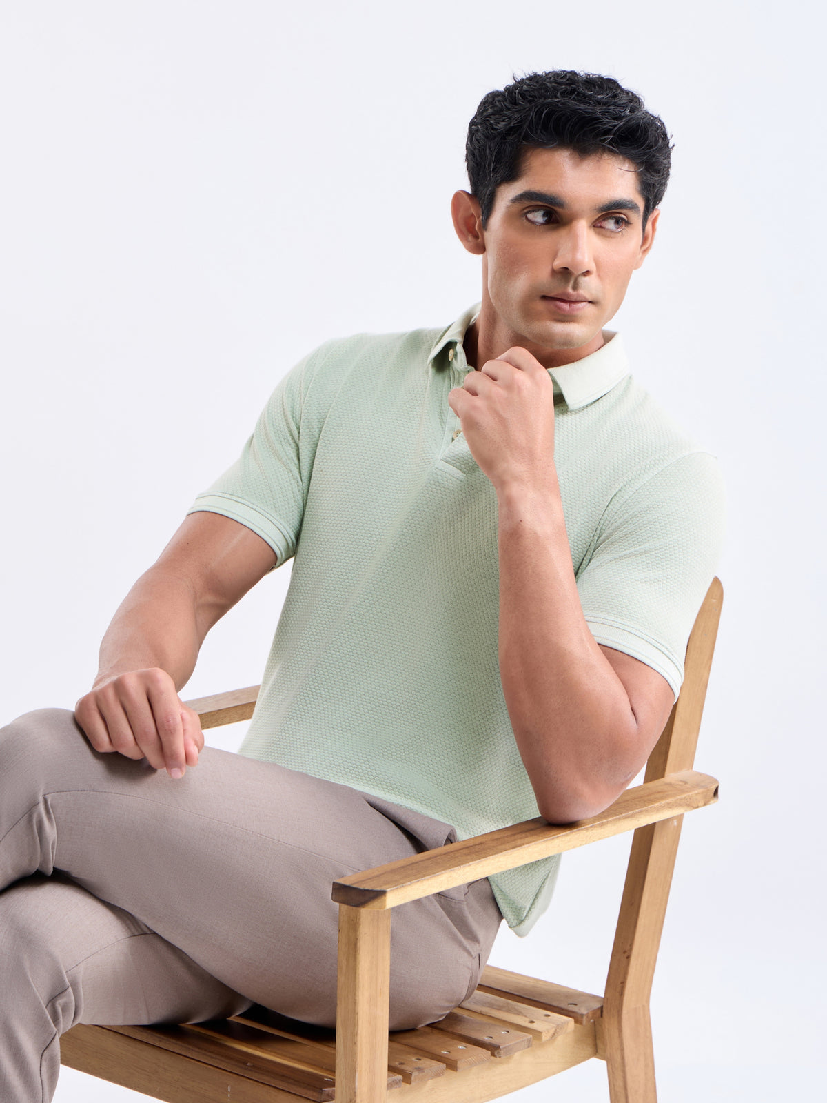 Solid Polo Regular Fit T-shirt - Mint t4option_1