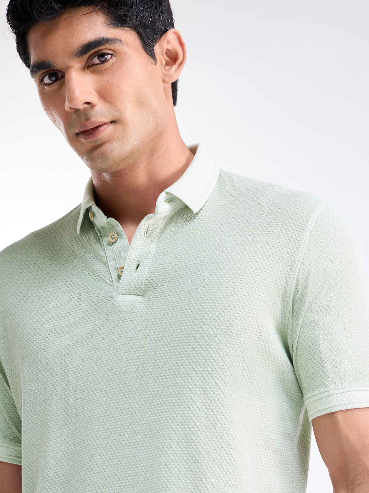 Solid Polo Regular Fit T-shirt - Mint t4option_1