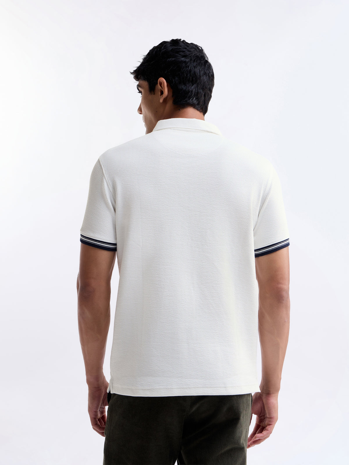 Solid Polo Regular Fit T-shirt - White t4option_0