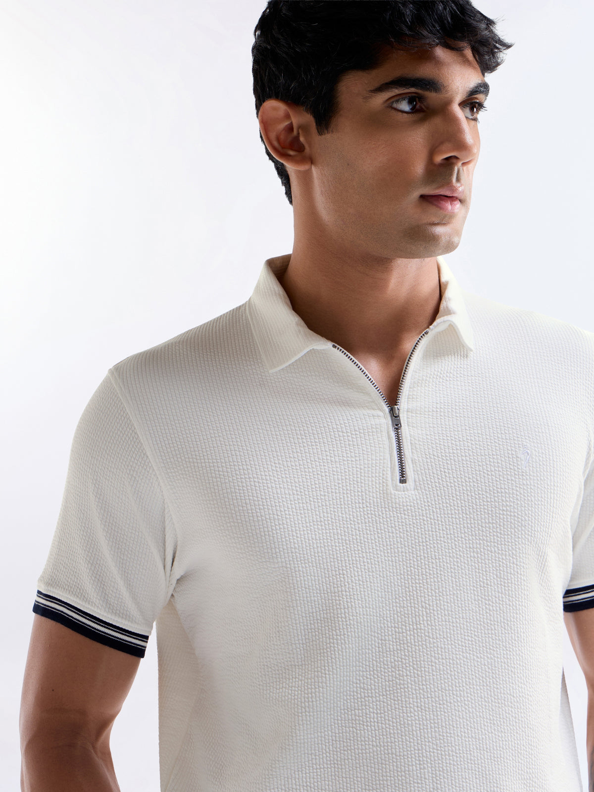 Solid Polo Regular Fit T-shirt - White t4option_0