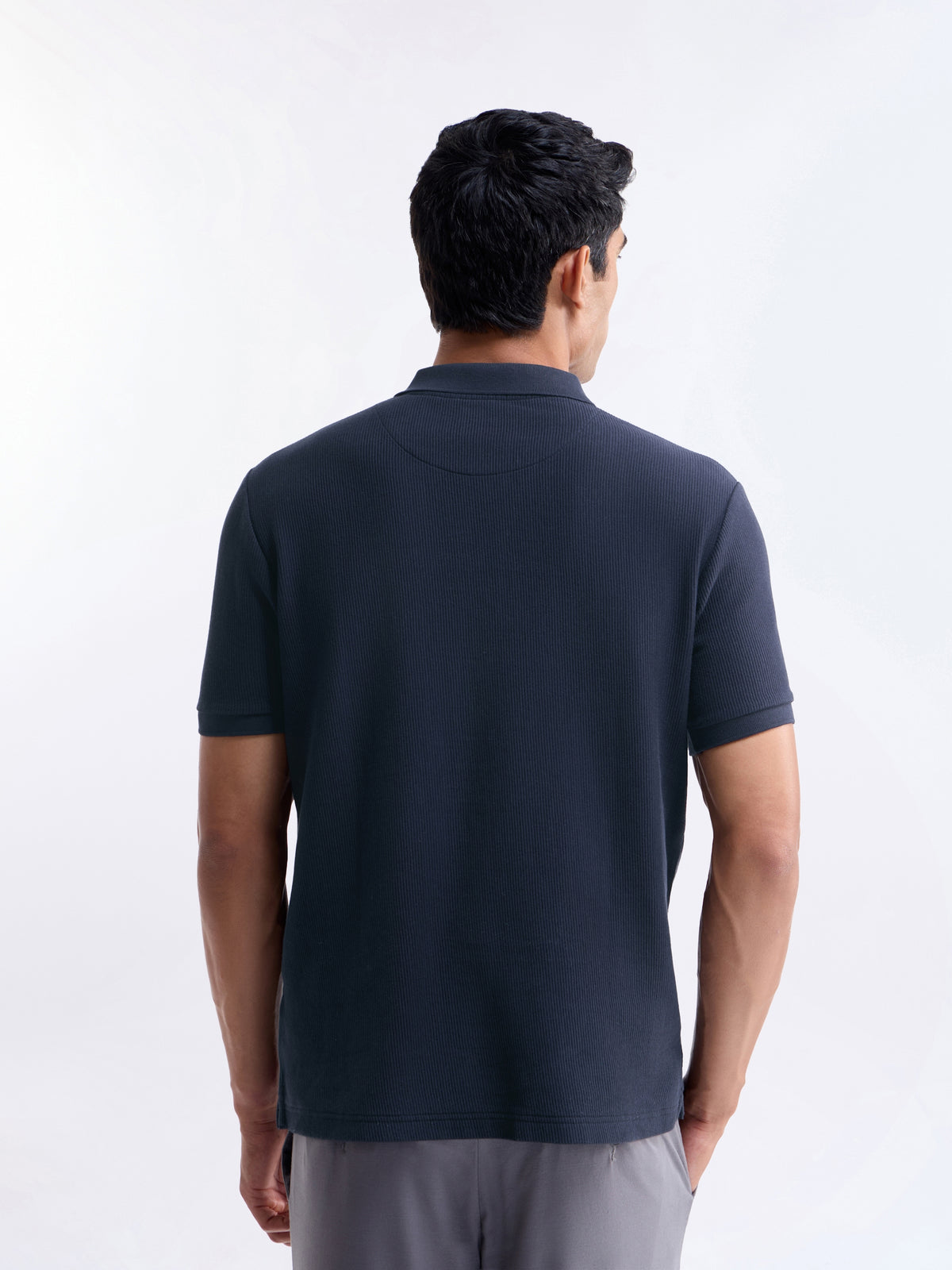 Striped Polo Regular Fit T-shirt - Navy t4option_0