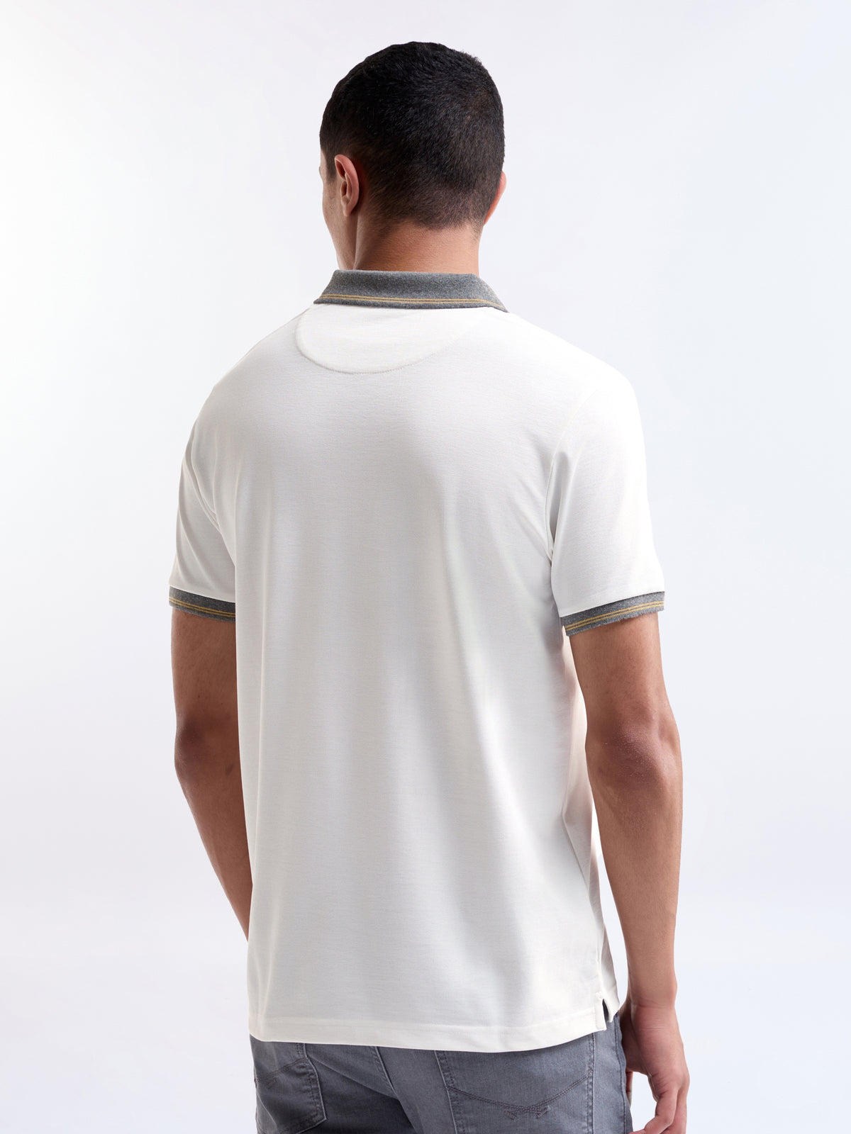 Solid Polo Regular Fit T-shirt - White t4option_0