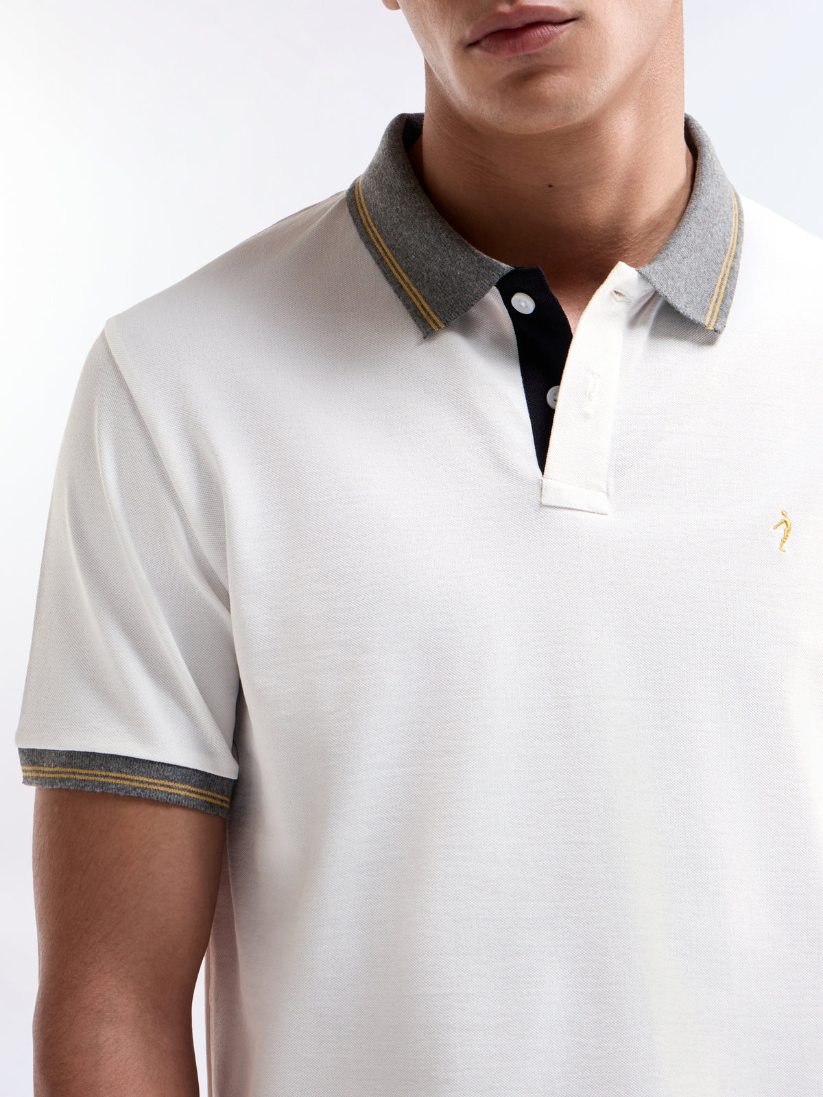 Solid Polo Regular Fit T-shirt - White t4option_0