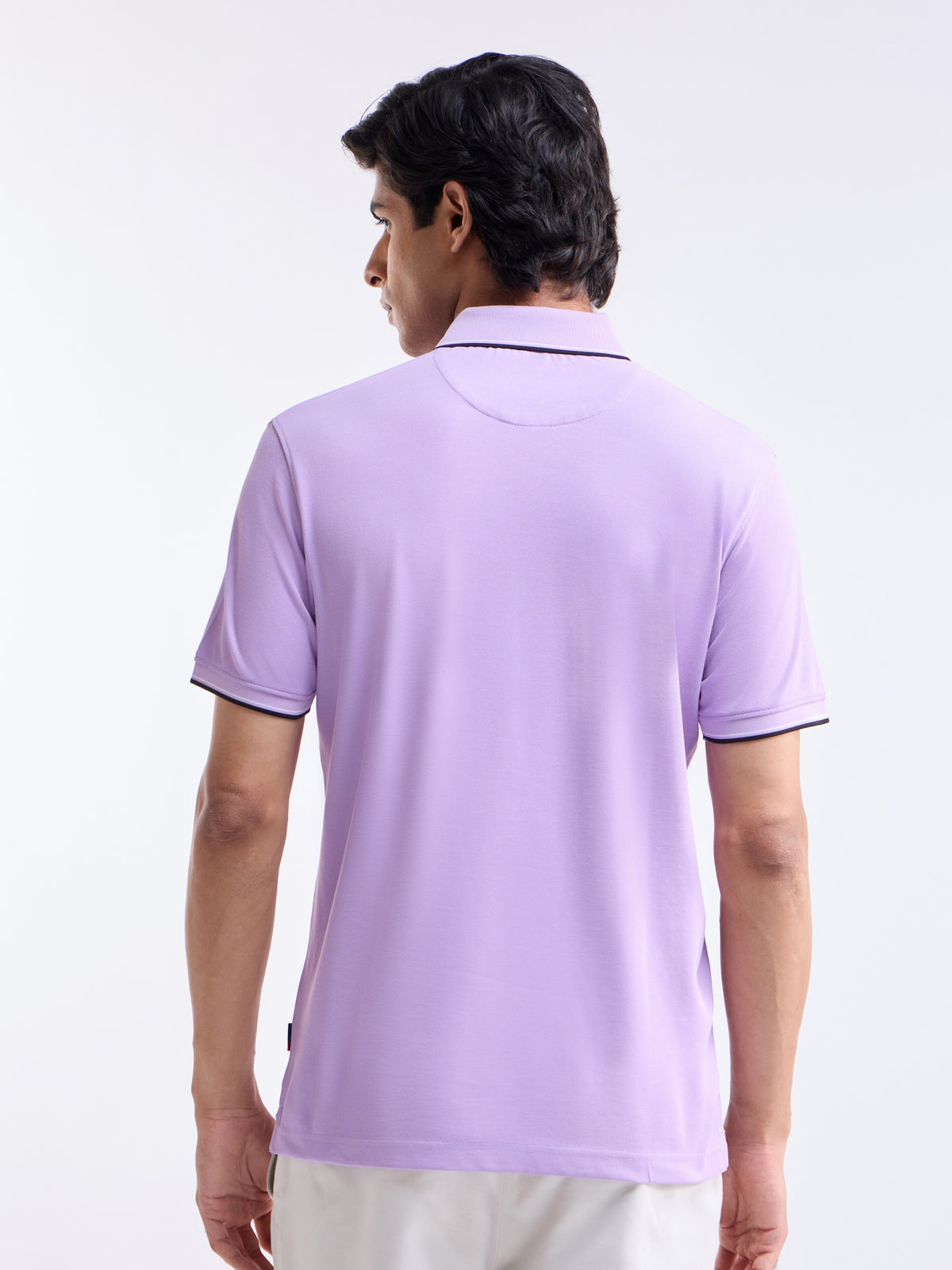 Solid Polo Regular Fit T-shirt - Lt Purple t4option_2