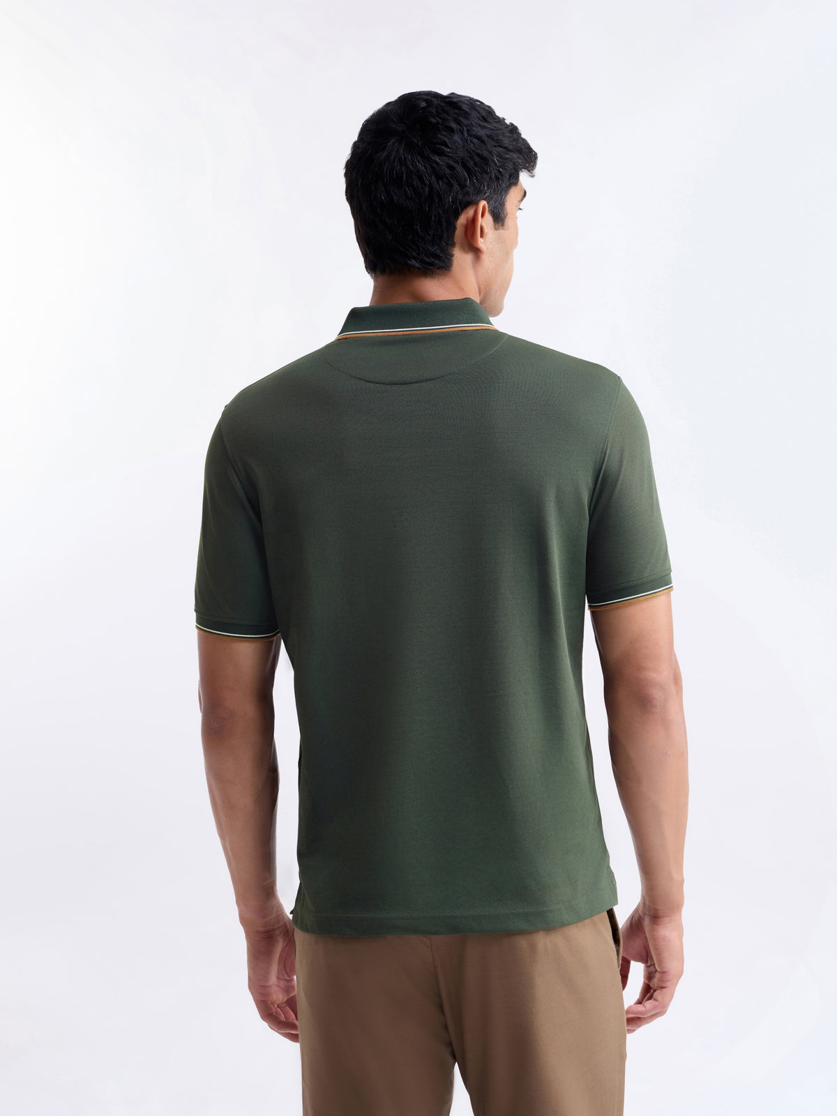 Solid Polo Regular Fit T-shirt - Pine t4option_4