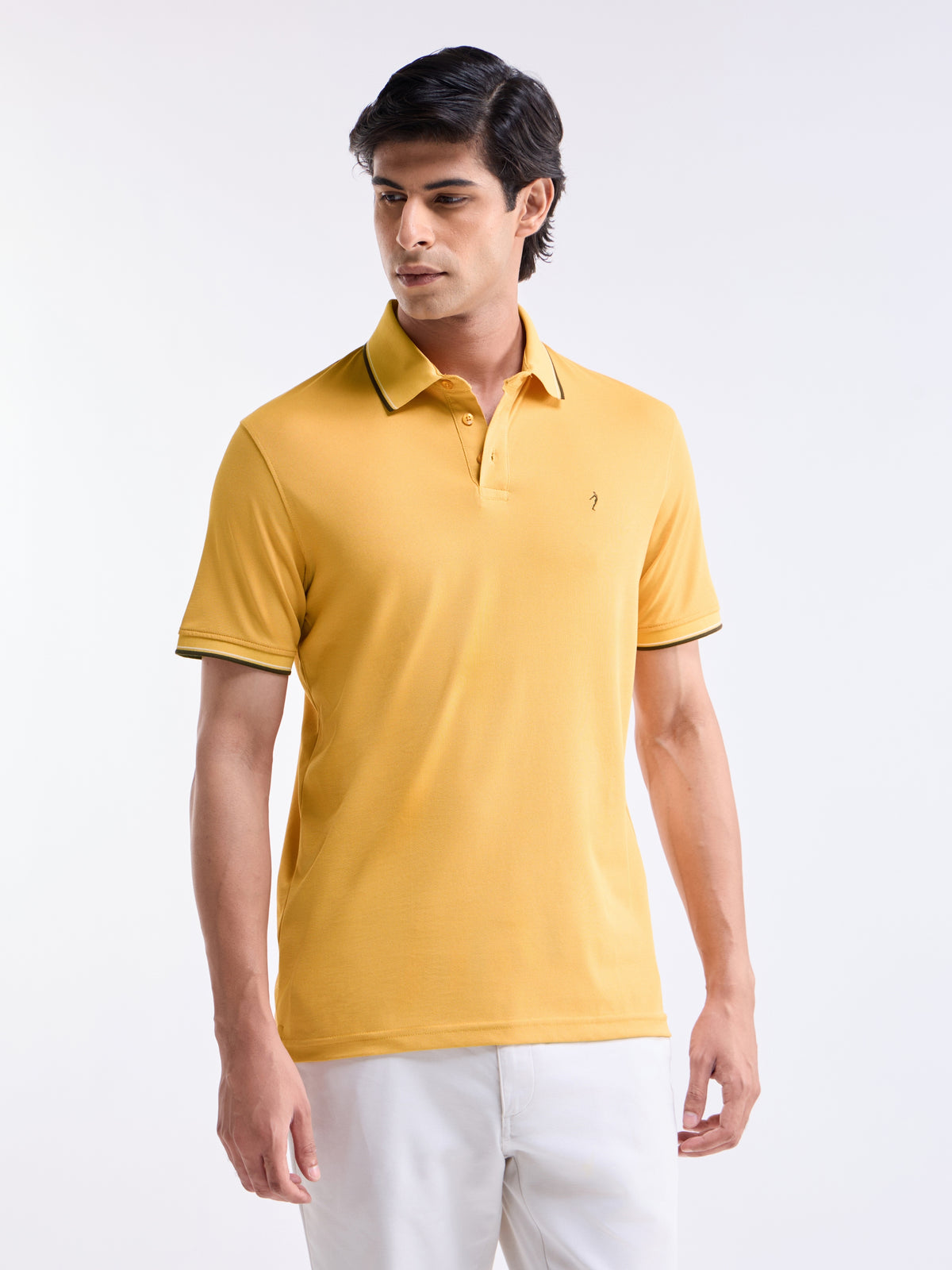 Solid Polo Regular Fit T-shirt - Soft Ochre t4option_5