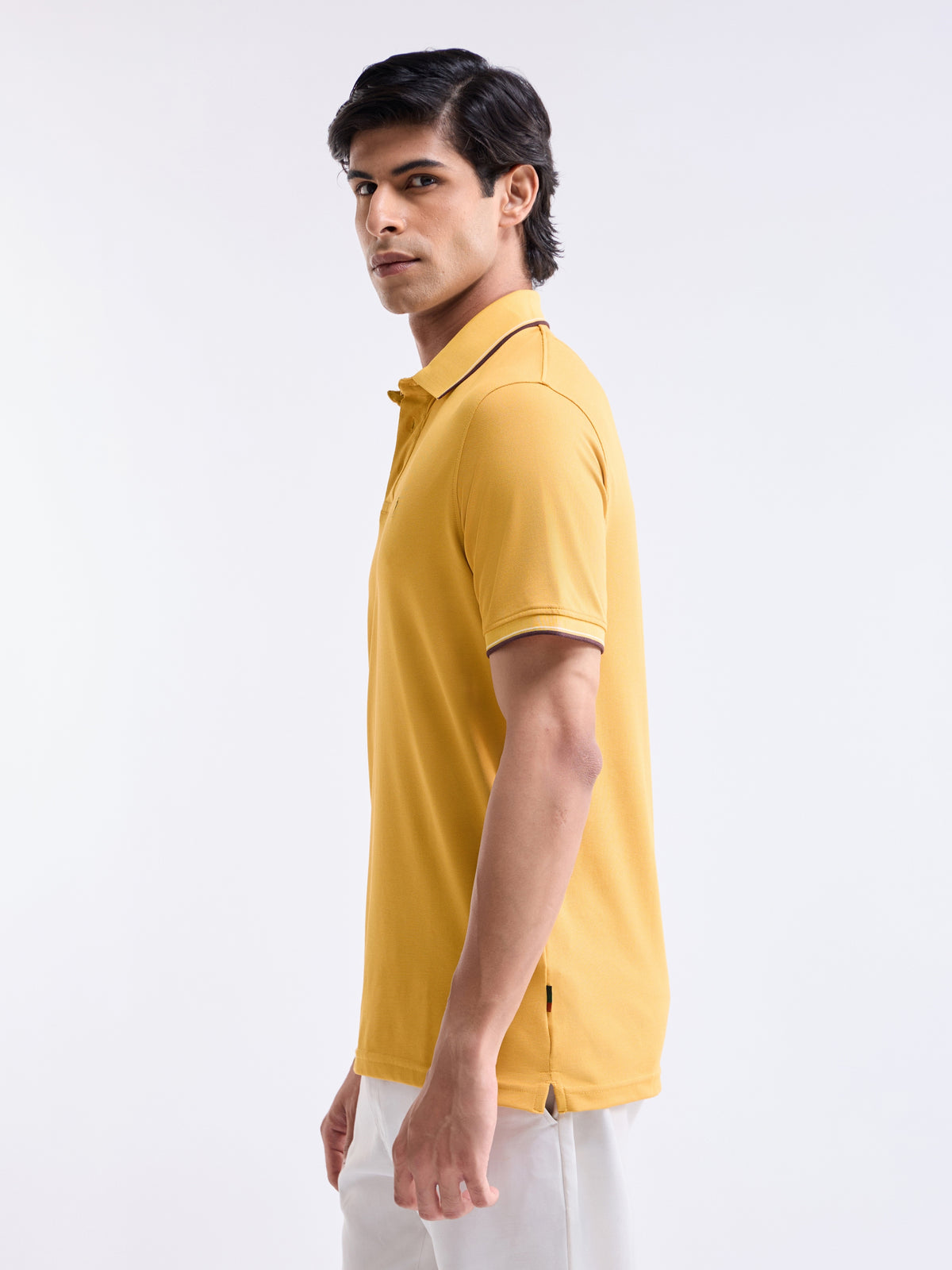 Solid Polo Regular Fit T-shirt - Soft Ochre t4option_5