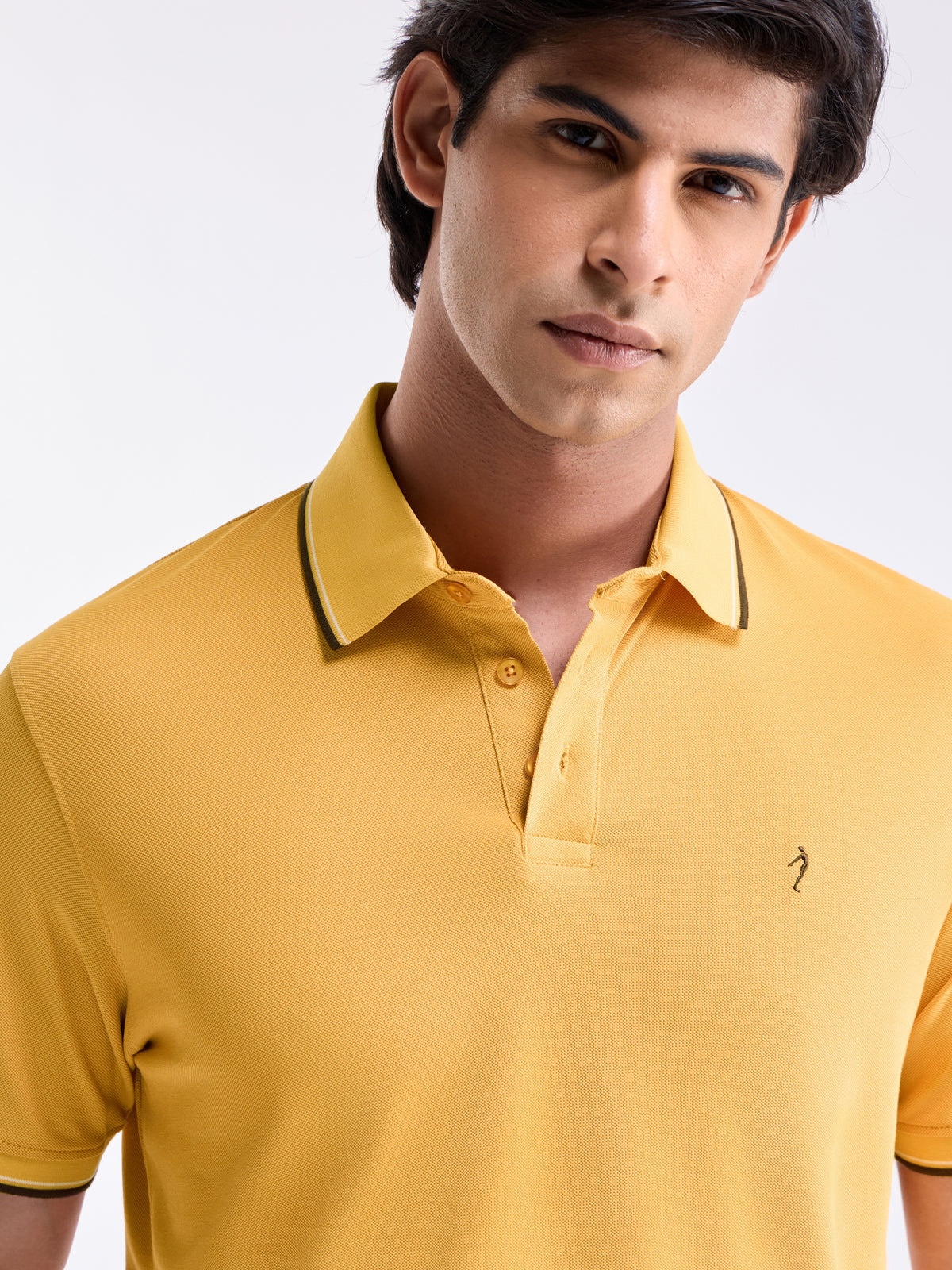 Solid Polo Regular Fit T-shirt - Soft Ochre t4option_5