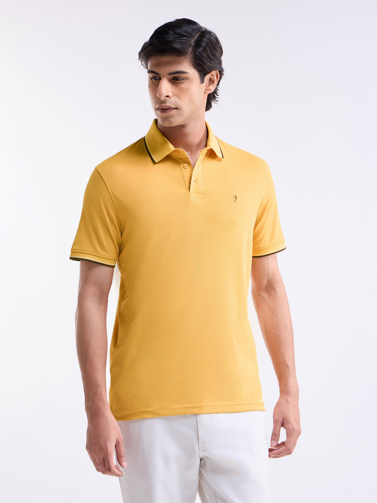 Solid Polo Regular Fit T-shirt - Soft Ochre t4option_5