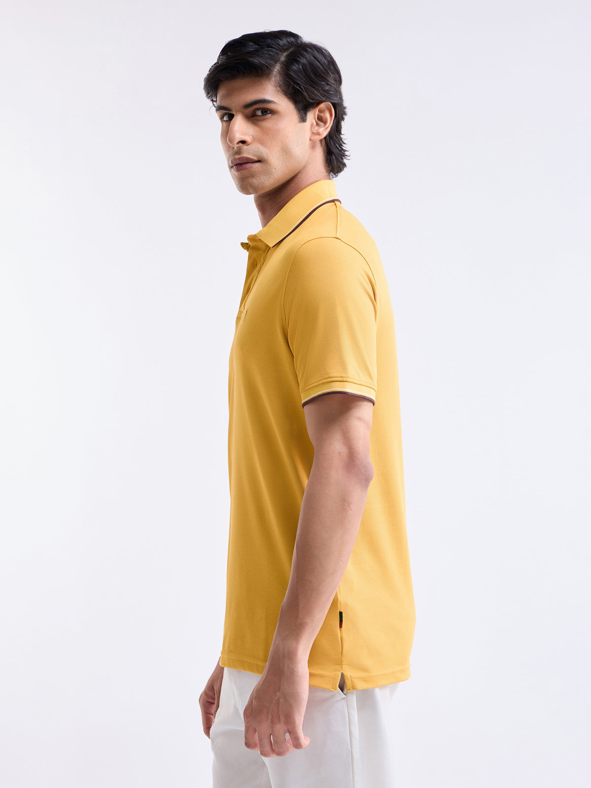 Solid Polo Regular Fit T-shirt - Soft Ochre t4option_5