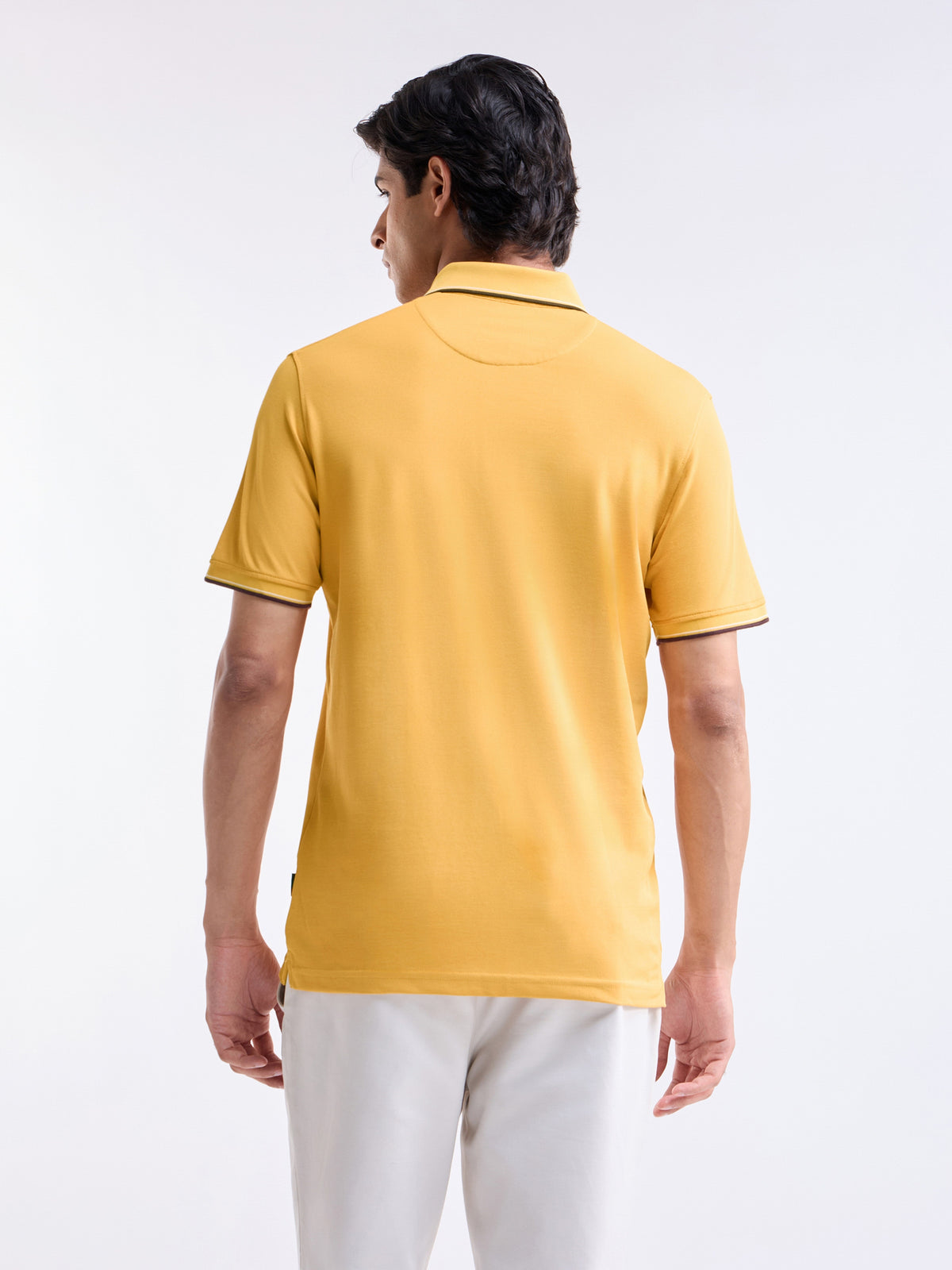 Solid Polo Regular Fit T-shirt - Soft Ochre t4option_5