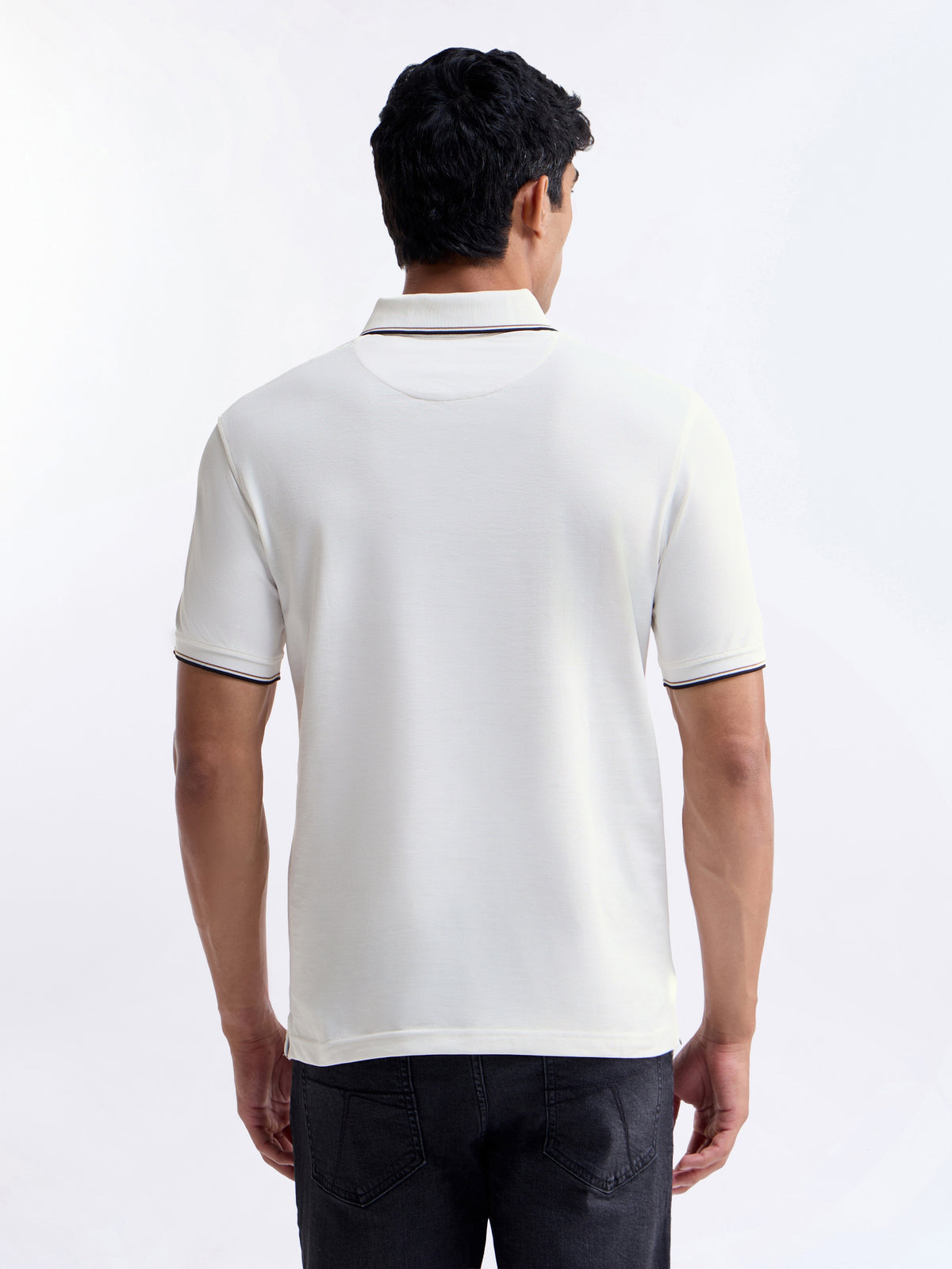 Solid Polo Regular Fit T-shirt - White t4option_6