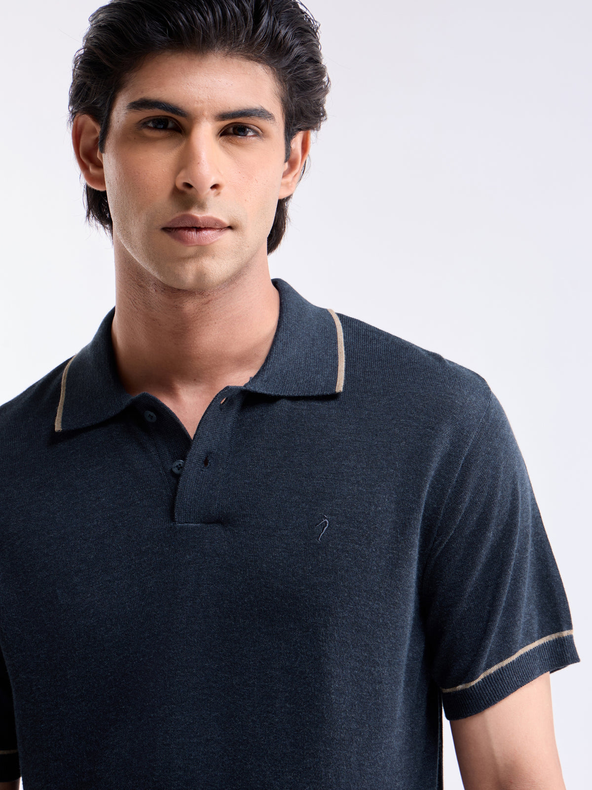 Solid Crew Neck Regular Fit T-shirt - Mid Navy t4option_0