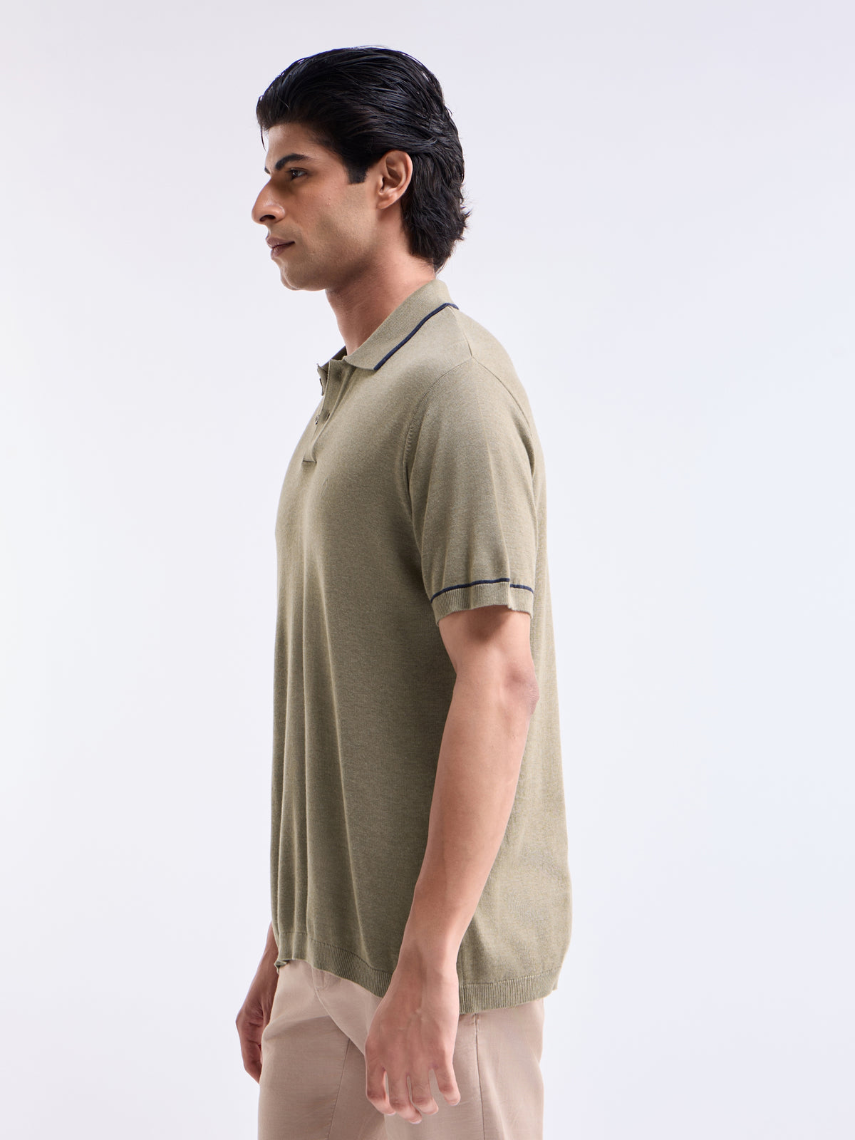 Solid Crew Neck Regular Fit T-shirt - Olive t4option_1