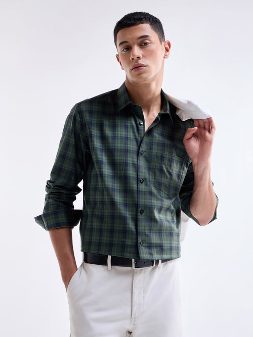 check Regular Fit Shirt - Pine t4option_0