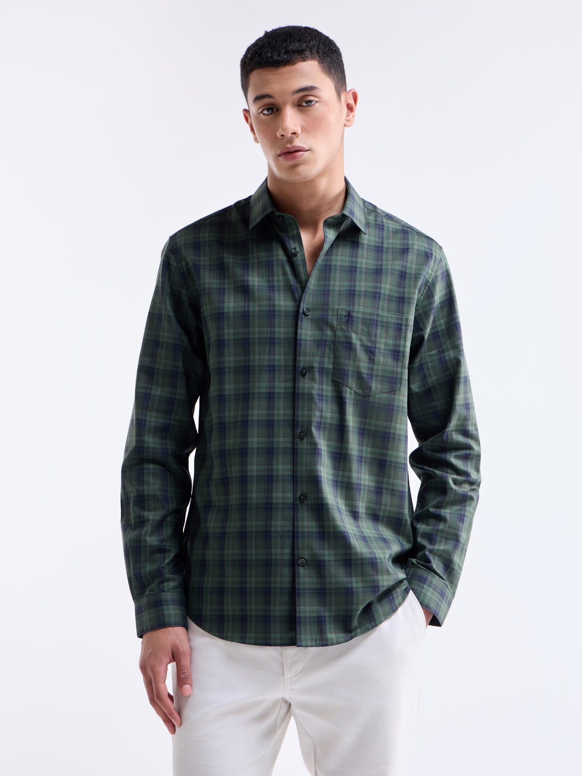 check Regular Fit Shirt - Pine t4option_0