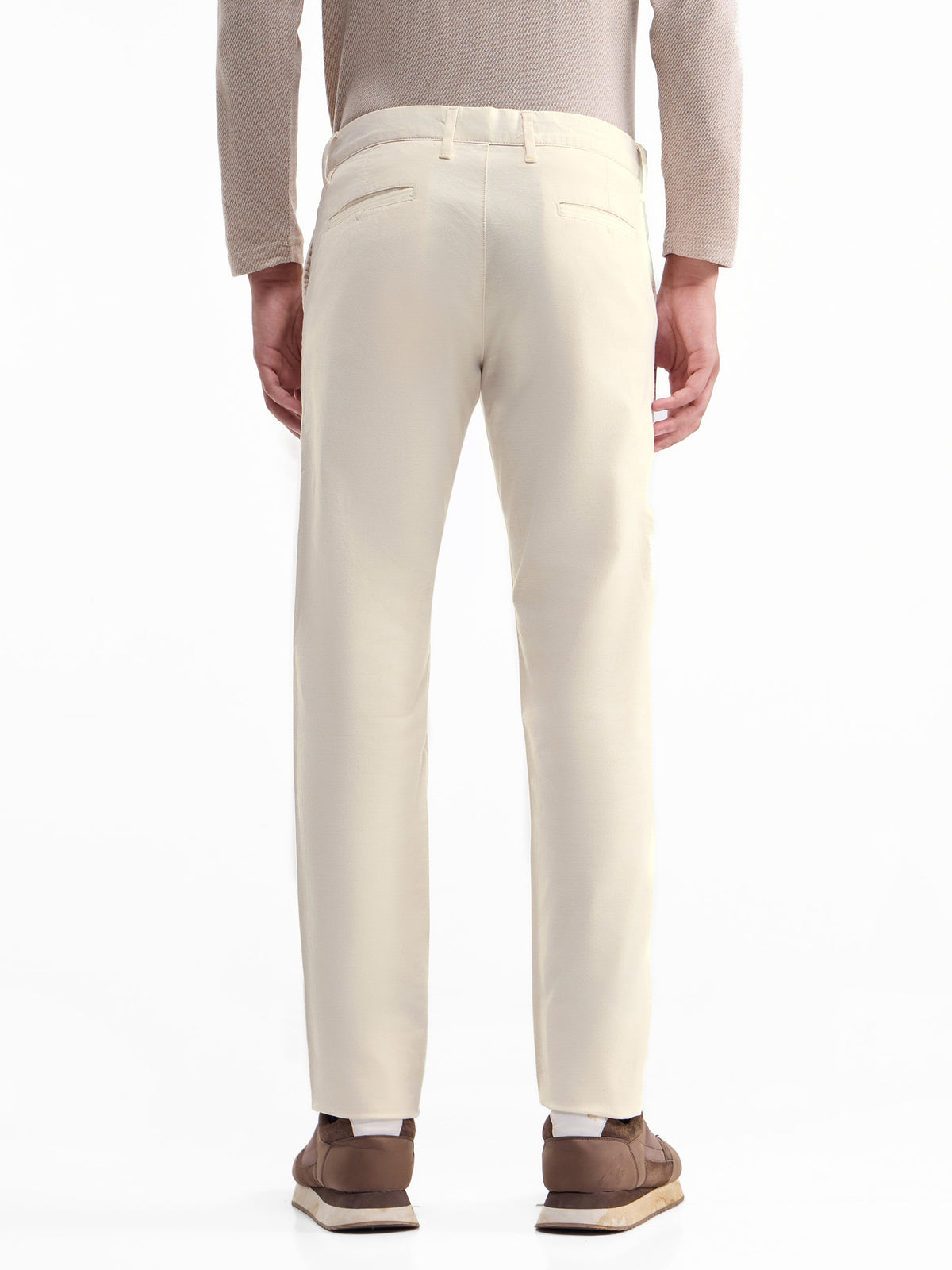 Slim Fit Cotton Trouser - Butter t4option_3