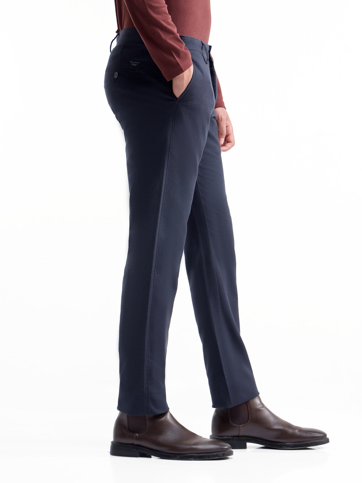 Brooklyn Fit Cotton Stretch Trouser - Navy t4option_2