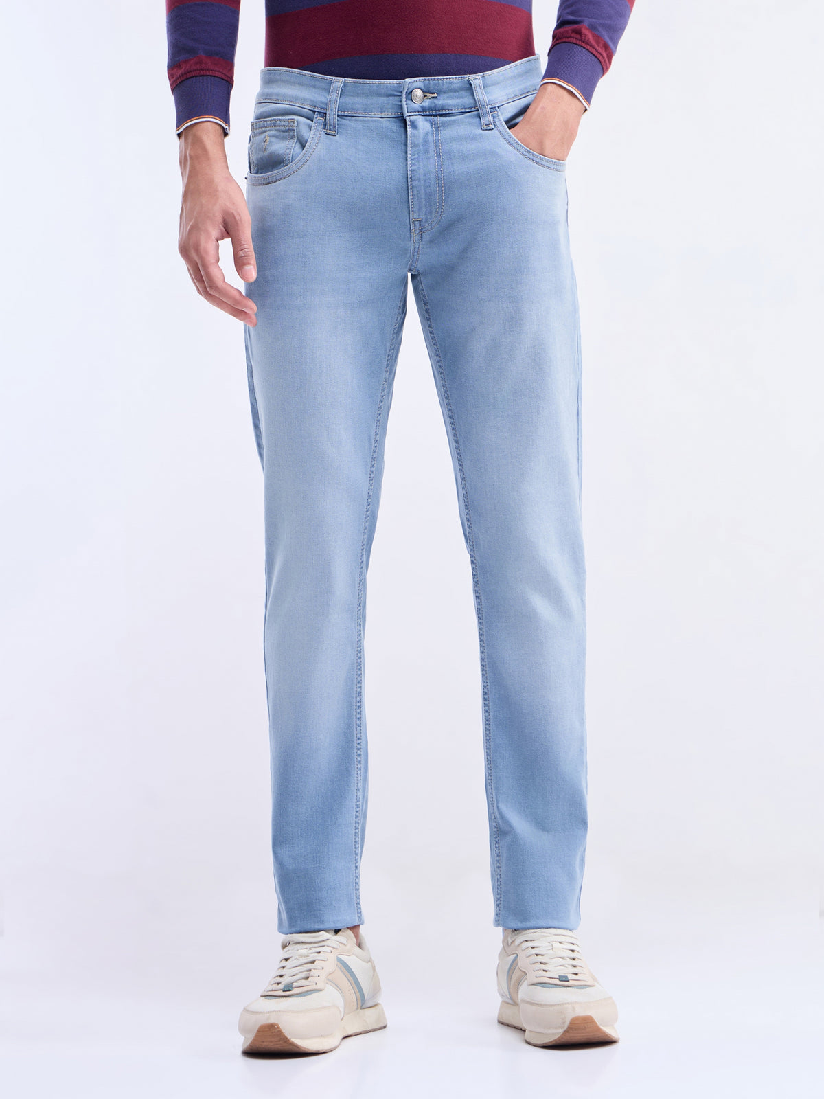 Skinny Fit Stretchable Jeans - Light Wash t4option_0