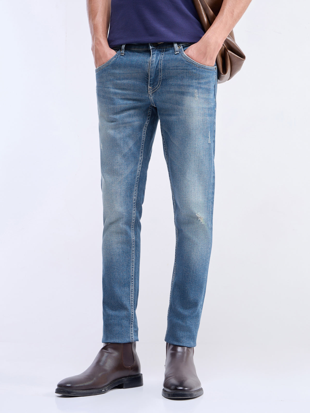 Skinny Fit Cotton Stretch Jeans - Tint Wash t4option_0