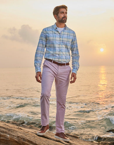 Buy ColorPlus Trousers & Lowers - Men | FASHIOLA INDIA